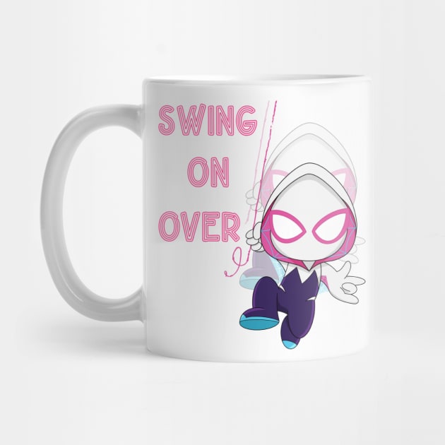 Swing on over, ghost spider girl, party Spidey birthday, cute Gwen spider by PrimeStore